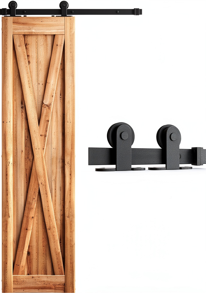 'SMARTSTANDARD Rustic Black Sliding Door Hardware'
