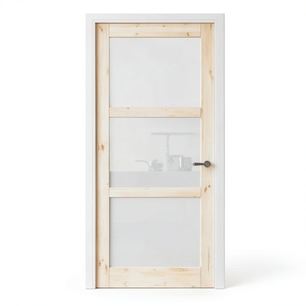 CRUTOP 36"x80" Solid Core Natural Pine Wood Pocket Interior-1