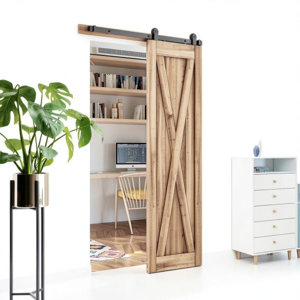 SMARTSTANDARD Rustic Black Sliding Door Hardware-1