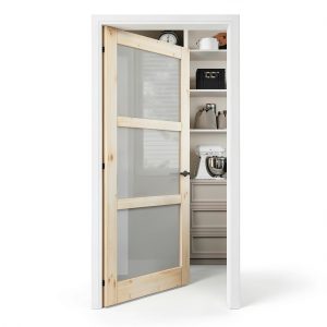 CRUTOP 36"x80" Solid Core Natural Pine Wood Pocket Interior-0