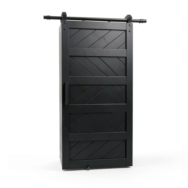 TY Modern Black Barn Door 36" x 84" MDF Pine-3