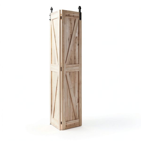 SMARTSTANDARD Bifold Barn Door Hardware Kit Matte Black-2