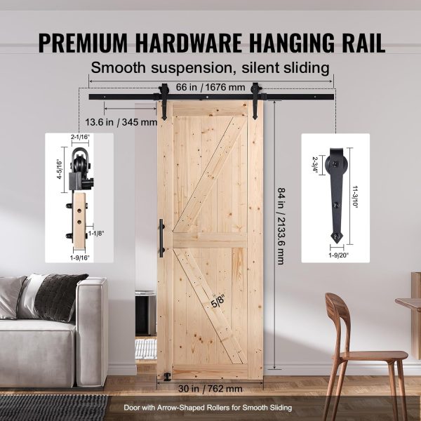 VEVOR Wood Barn Door Kit-4