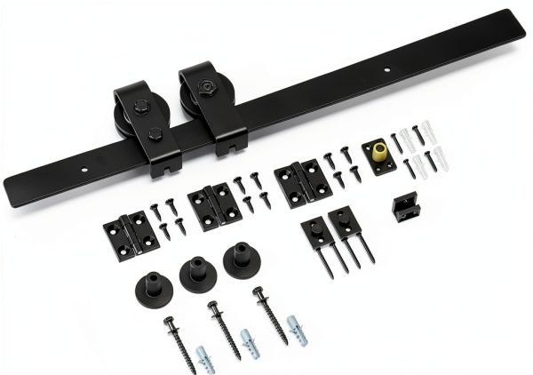 SMARTSTANDARD Bifold Barn Door Hardware Kit Matte Black-8