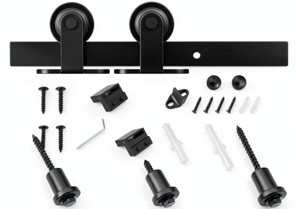 SMARTSTANDARD Rustic Black Sliding Door Hardware-4