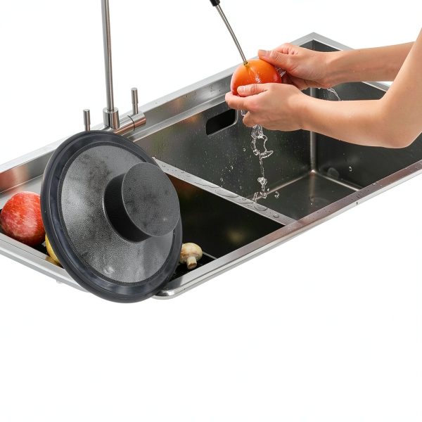 SMLBJUTE Black Plastic Sink Plug Drain Stopper Durable-2