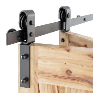 SMARTSTANDARD Bifold Barn Door Hardware Kit Matte Black-0