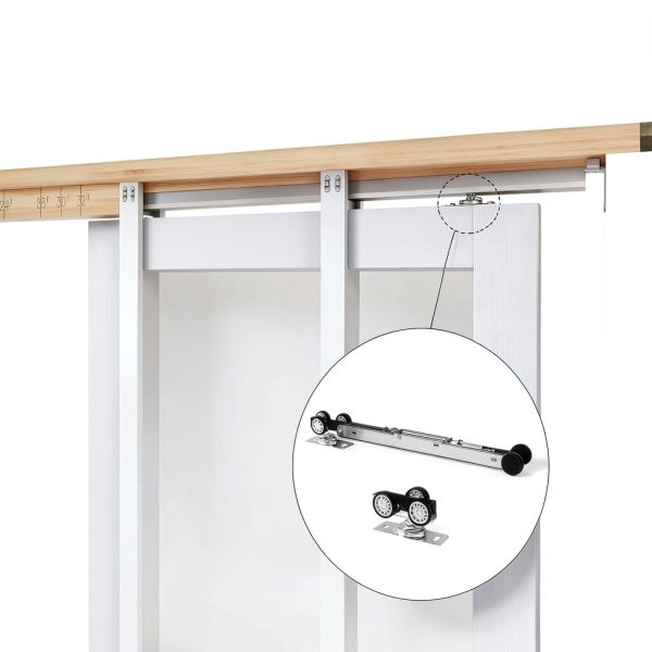 JUBEST Pocket Door White Modern Sliding Door-2