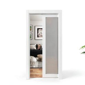 JUBEST Pocket Door White Modern Sliding Door-0