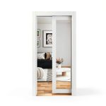 JUBEST White Pocket Door Modern Wood Design-0