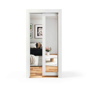 JUBEST White Pocket Door Modern Wood Design-0
