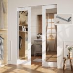 CRUTOP White Pocket Interior Doors 36'' x 80'' Double Doors-0