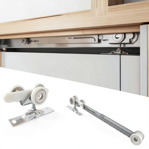 CRUTOP Modern Pocket Door Frame White-2