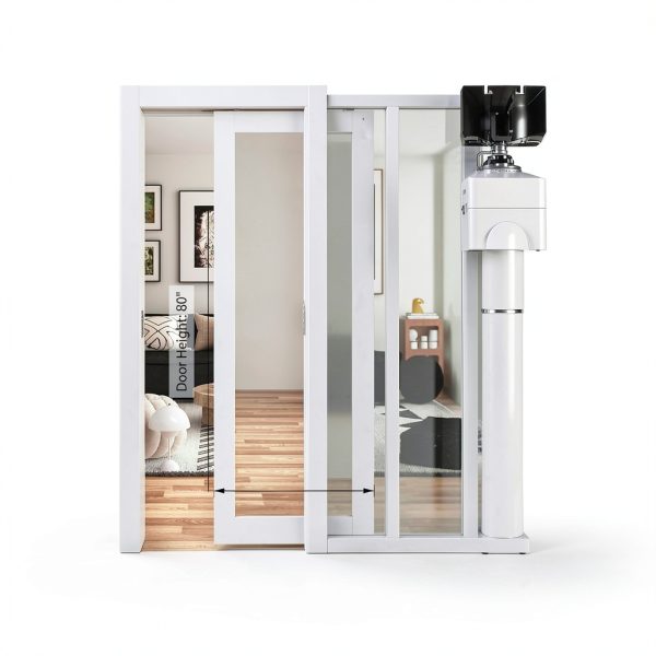 JUBEST White Pocket Door Modern Wood Design-3