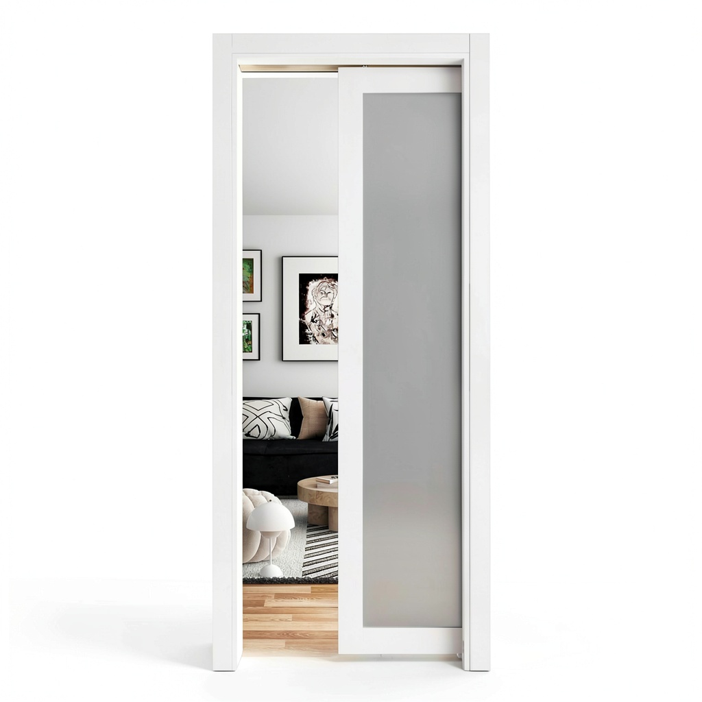 JUBEST pocket door installed in a modern living room
