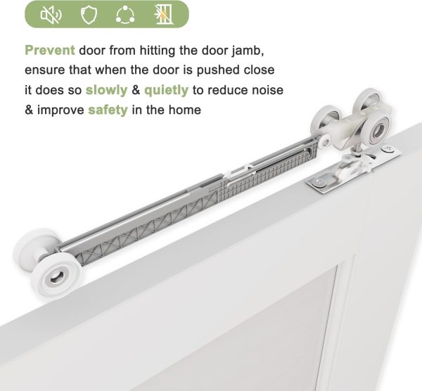 CRUTOP White Pocket Interior Doors 36'' x 80'' Double Doors-2