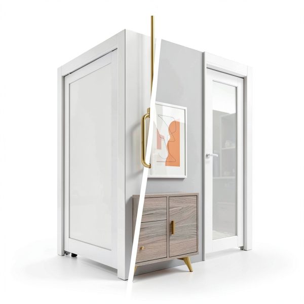 JUBEST Pocket Door White Modern Sliding Door-6
