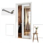 CRUTOP Modern Pocket Door Frame White-0