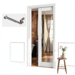 CRUTOP Modern Pocket Door Frame White-0