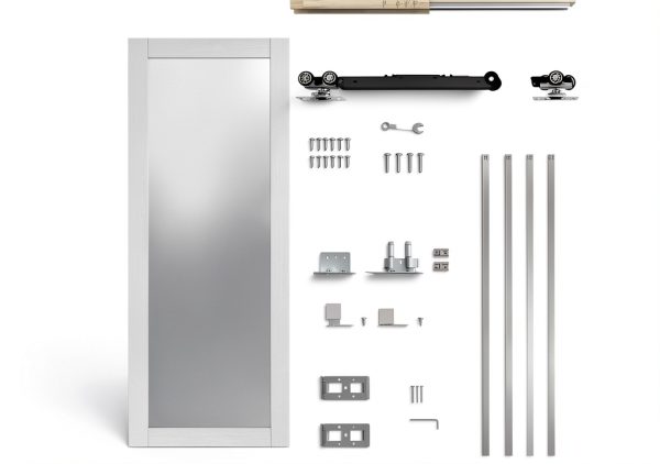 JUBEST White Pocket Door Modern Wood Design-7
