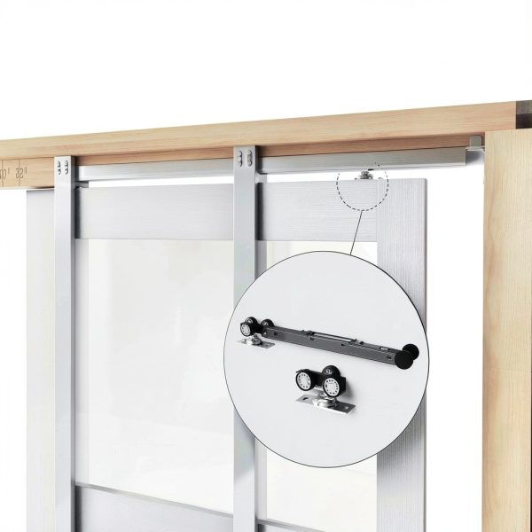 JUBEST Pocket Door White Sliding Door with Soft Close Mechanism 36x80-2