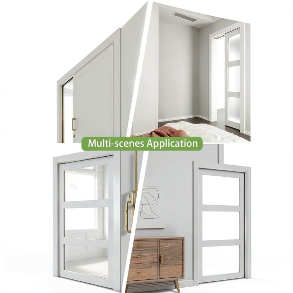 JUBEST Pocket Door White Modern Sliding Door with Soft Close Mechanism-6