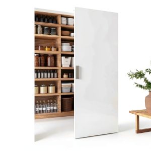 Barnsmit Concealed Sliding Barn Door White 36x84 Aluminum HDF Modern-0