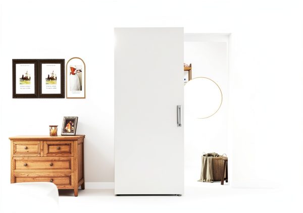 Barnsmit Concealed Sliding Barn Door White 36x84 Aluminum HDF Modern-1