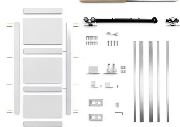 Pocket Door JUBEST 36x96 Inch White Frosted Glass Soft Close Door-7