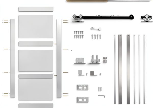 JUBEST Pocket Door White Modern Sliding Door with Soft Close Mechanism-7