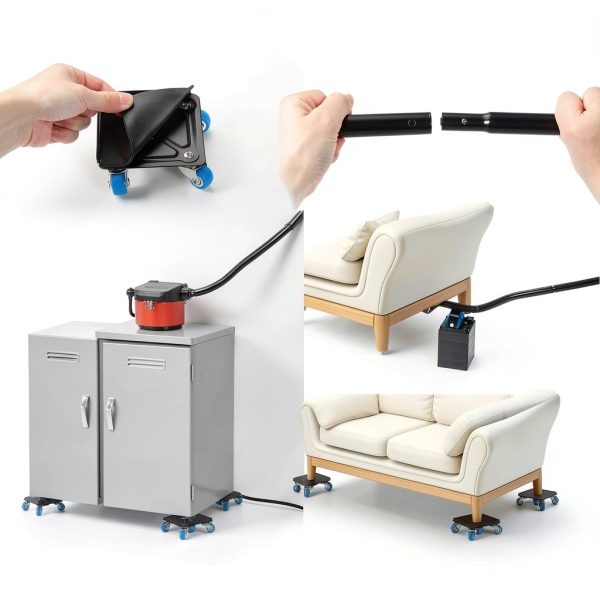 Heavy Duty Furniture Moving Tool Set Shnbxtnd 5-Wheel Dolly Blue-6