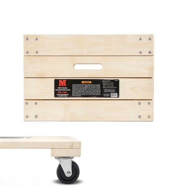 MaxWorks 50952 1000 lbs. Capacity 24 in. x 16 in. Hardwood Furniture Moving Dolly-4