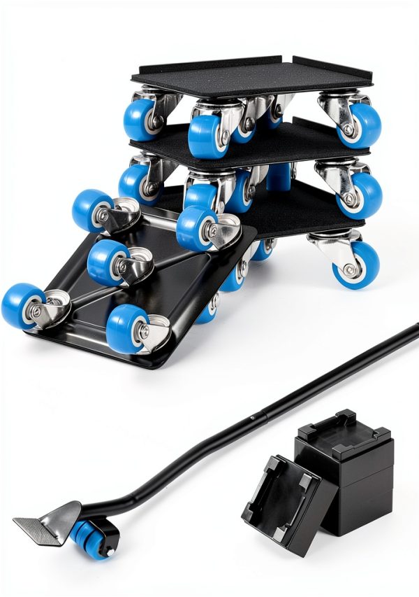 Heavy Duty Furniture Moving Tool Set Shnbxtnd 5-Wheel Dolly Blue-0