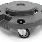 Trash Can Dolly | Heavy-Duty Plastic | 5 Casters | Foot Stabilizer | 460 Lb. Capacity-0