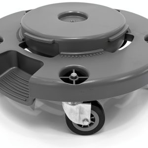 Trash Can Dolly | Heavy-Duty Plastic | 5 Casters | Foot Stabilizer | 460 Lb. Capacity-0