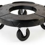 ToLanbbt Trash Can Dolly with 3 in Upgraded Wheels, 15-19 in Adjustable Round Furniture Dolly, Heavy Duty 480 LBS Drum Rolling Base, Keg Dolly for 20, 32, 44, 55 Gallon Garbage Cans, Black, 1 Pack-0