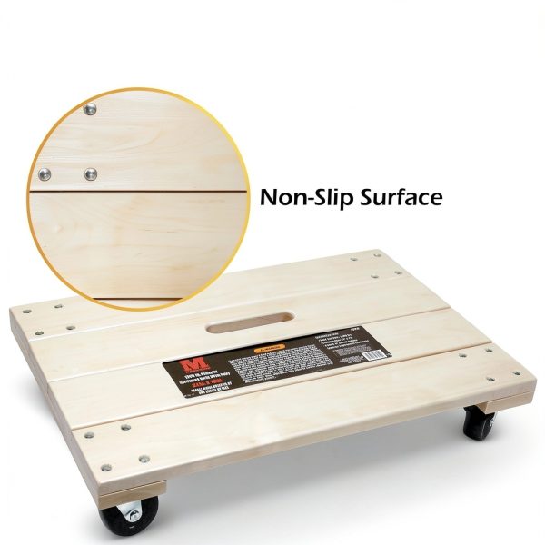 MaxWorks 50952 1000 lbs. Capacity 24 in. x 16 in. Hardwood Furniture Moving Dolly-1