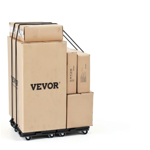 VEVOR Furniture Moving Dolly, 16 x 11in 500 lbs Capacity Furniture Movers Dollies 4 Wheels, Portable Moving Rollers Heavy Duty, Interlocking Small Flat Dolly Cart for Heavy Furniture, 2 Pack, Black-3