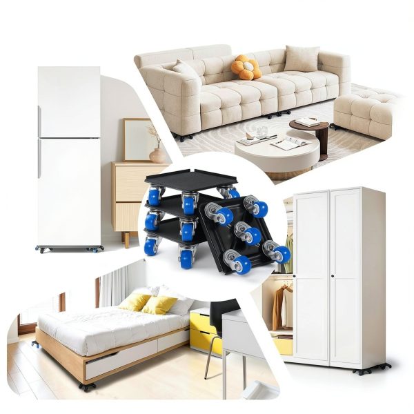 Heavy Duty Furniture Moving Tool Set Shnbxtnd 5-Wheel Dolly Blue-8
