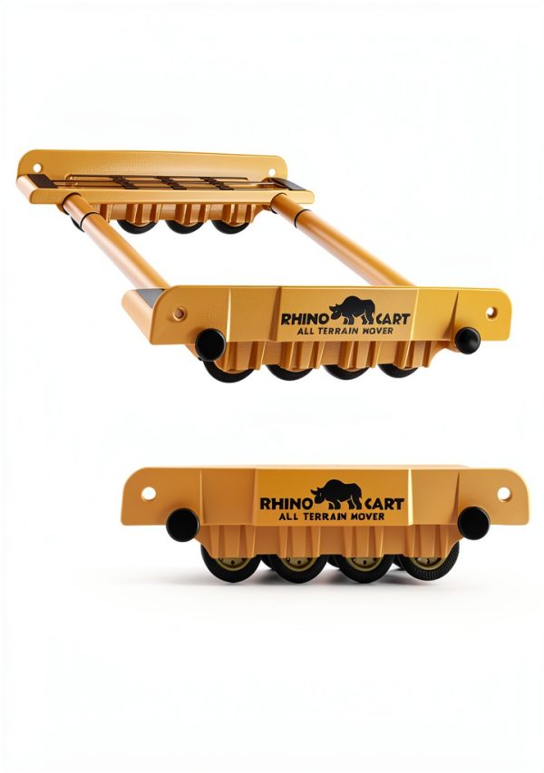 Rhino Cart Terrain Mover Duty Dolly 2000lb Load 46in Expand Yellow-2